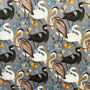 Grey Bird Song Velvet Lampshade With Fringing, thumbnail 3 of 10