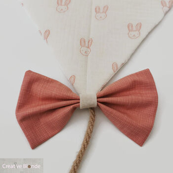 Kite Wall Hanging,Coral Bunny Fabric Nursery Decoration, 4 of 11