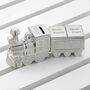 Engraved Silver Plated Train Money Box And First Tooth/Curl Carriage, thumbnail 1 of 4