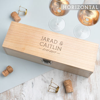 Personalised Couple Name Marriage / Engagement Wine Box, 3 of 7