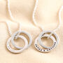 Personalised Sterling Crystal Linked Rings Necklace, thumbnail 1 of 8