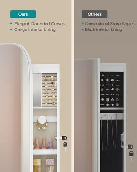 LED Mirror Jewellery Cabinet Storage Unit, 4 of 9