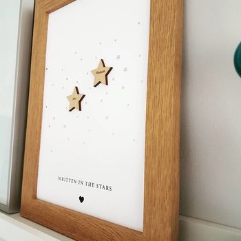 Personalised Couples Silver Foil Star Print, 4 of 5