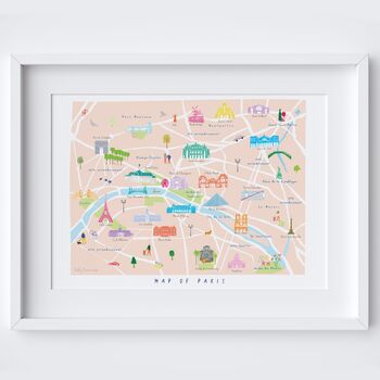Personalised Map Of Paris Illustrated Art Print, 2 of 4