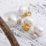 Monaco D’or Gold Pearl Double Ball Stud Charm Earrings, thumbnail 1 of 4