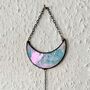 Moon And Lotus Flower Glass Wall Hanging, thumbnail 5 of 9