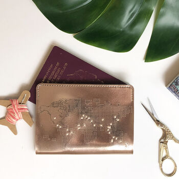 Leather Metallic Stitch Your Own Passport Cover, 2 of 2