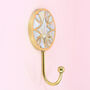 G Decor Mother Of Pearl Gold Brass Circle Coat Hook, thumbnail 2 of 3