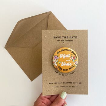Retro Floral Save The Date Magnet, 7 of 7