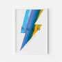 Personalised Name Print Abstract Lightning Bolt Blue, thumbnail 1 of 8