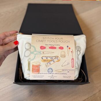 Stitch Your Craft Tools Zip Pouch Diy Embroidery Kit, 2 of 12