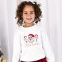 Vintage Santa And Candy Cane Embroidered Personalised Christmas Sweatshirt Jumper, thumbnail 1 of 5