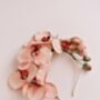 Delaney Pink Orchid Crown Headband, thumbnail 4 of 4