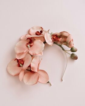 Delaney Pink Orchid Crown Headband, 4 of 4