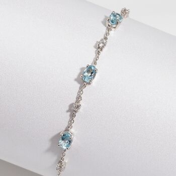 Blue Topaz Bracelet In Sterling Silver And Gold, 3 of 12