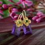 Amethyst Gold Plated Drop Earrings, thumbnail 1 of 3