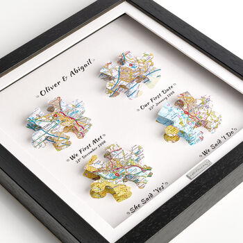 Personalised Paper Anniversary Gift 3D Jigsaw Map Special Occasions Print, 3 of 12