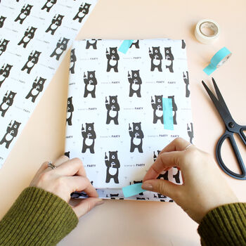 License To Party, Bond Bear Wrapping Paper, 2 of 5