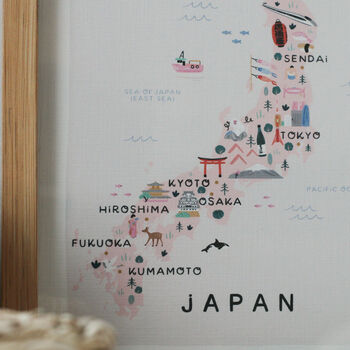 Japan Illustrated Map, 3 of 4