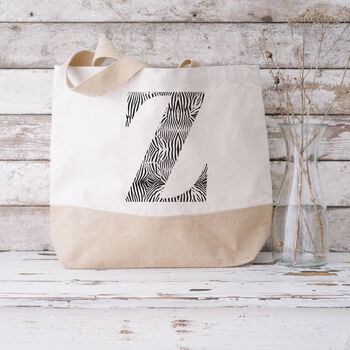 Zebra Animal Print Personalised Xl Tote Bag, 4 of 8