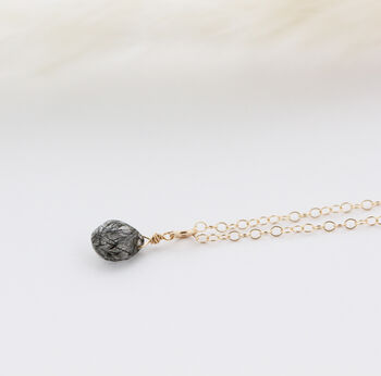 Gold Filled Tourmalinated Quartz Necklace, 5 of 7