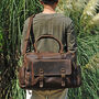 Genuine Leather Weekend Overnight Bag, thumbnail 9 of 12