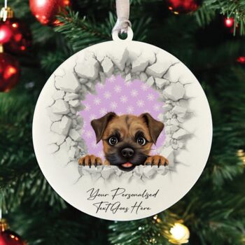 Personalised Christmas Border Terrier Break Through, 3 of 10