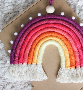 Make Your Own Sunrise Macrame Rainbow Craft Kit, 4 of 10
