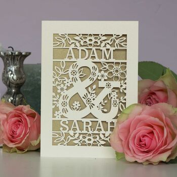 Personalised Papercut Ampersand Valentines Card, 4 of 8