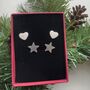 Heart And Star Sparkly Studs For Christmas, thumbnail 1 of 5