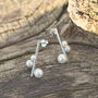 Silver Pearl Bead Stud Earrings, thumbnail 5 of 5