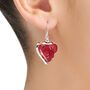 Poppy Heart Earrings | Real Euphorbia Milii Flowers | Sterling Silver, thumbnail 1 of 9