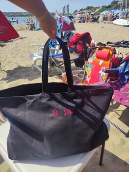 Personalised Oversized Canvas Beach Travel Tote Bag, 11 of 12