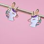 Unicorn Enamel Earrings, thumbnail 4 of 4