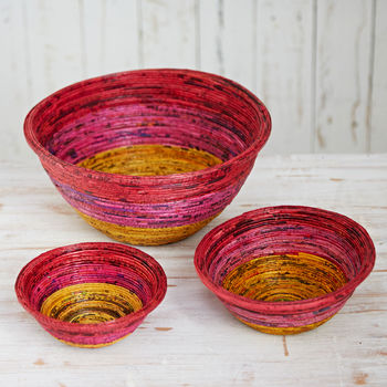 Colourful Recycled Newspaper Bowls, 8 of 9