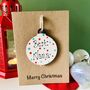 Personalised Nana Christmas Card Bauble Decoration, thumbnail 2 of 3