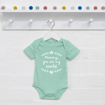 Mummy, You Are My World Babygrow With Flowers, 3 of 5