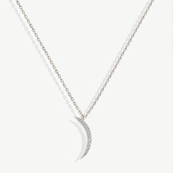 Gold Or Silver Women’s Dainty Crescent Moon Necklace, Celestial Jewellery Gift For Her, 5 of 5