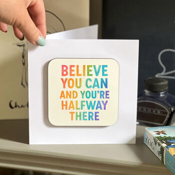 Exam Congratulations Coaster Card Watercolour Quotes, 5 of 7