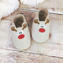 Personalised Rudolph Christmas Baby Shoes, thumbnail 2 of 5