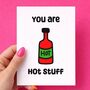Hot Stuff Hot Sauce Funny Valentine’s Card, thumbnail 1 of 6