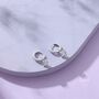Moonstone Starburst Huggie Hoop Earrings In Sterling Silver, thumbnail 5 of 11
