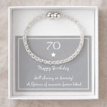 70th Birthday Magnetic Links Bracelet, 3 of 5