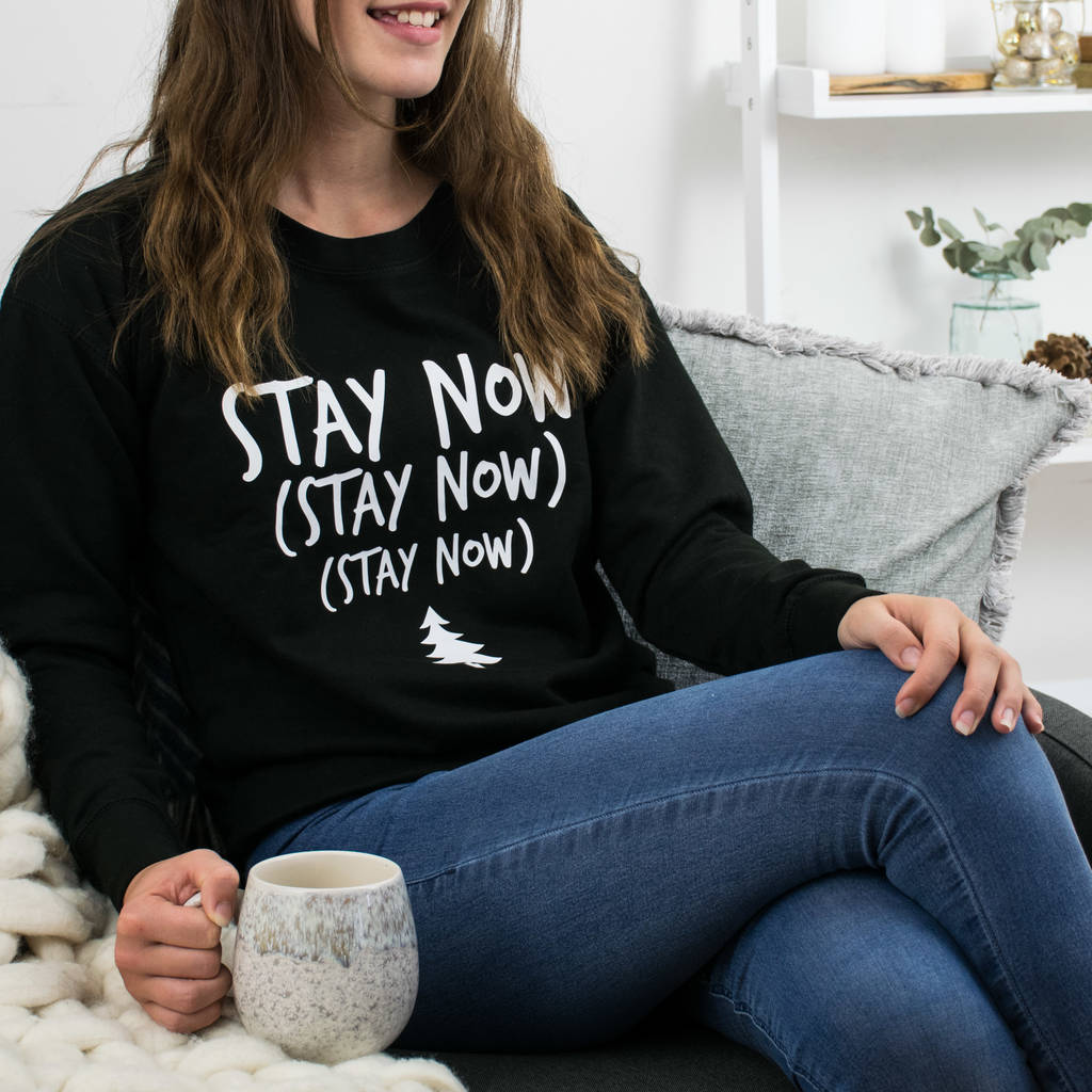 Stay Now Womens Christmas Jumper By Lovetree Design