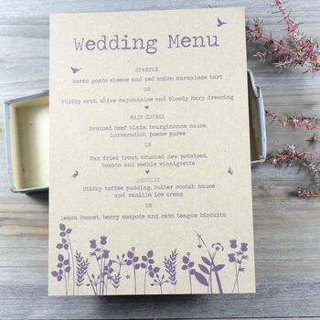 Wildflower Tri Fold Recycled Folded Wedding Invitation, 7 of 10