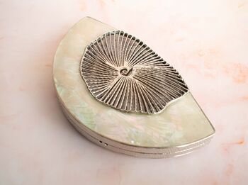 Peony Silver Mother Of Pearl Clutch, 2 of 5