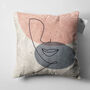 Abstract Face Cushion Cover With Pink, Grey, Beige, thumbnail 5 of 7