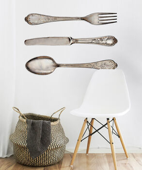 Antique Cutlery Fabric Wall Stickers, 2 of 5