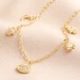 Hamsa Hand Charm Necklace In Gold, thumbnail 1 of 2