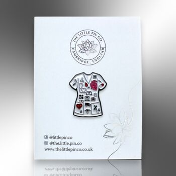 White Scrubs With Hospital Symbols, Nursing Tools And Organs Enamel Brooch Pin, Ideal Gift For Doctors, Nurses, Medical Staff And Surgeons, 4 of 8